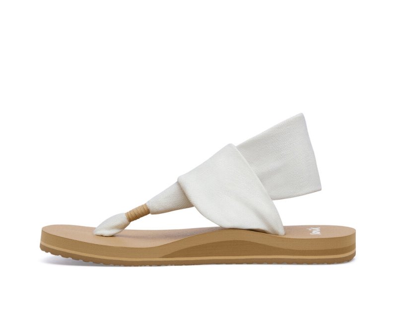 Sanuk Sling St Vegan Women's Sandals White / Brown | Canada 89WNB